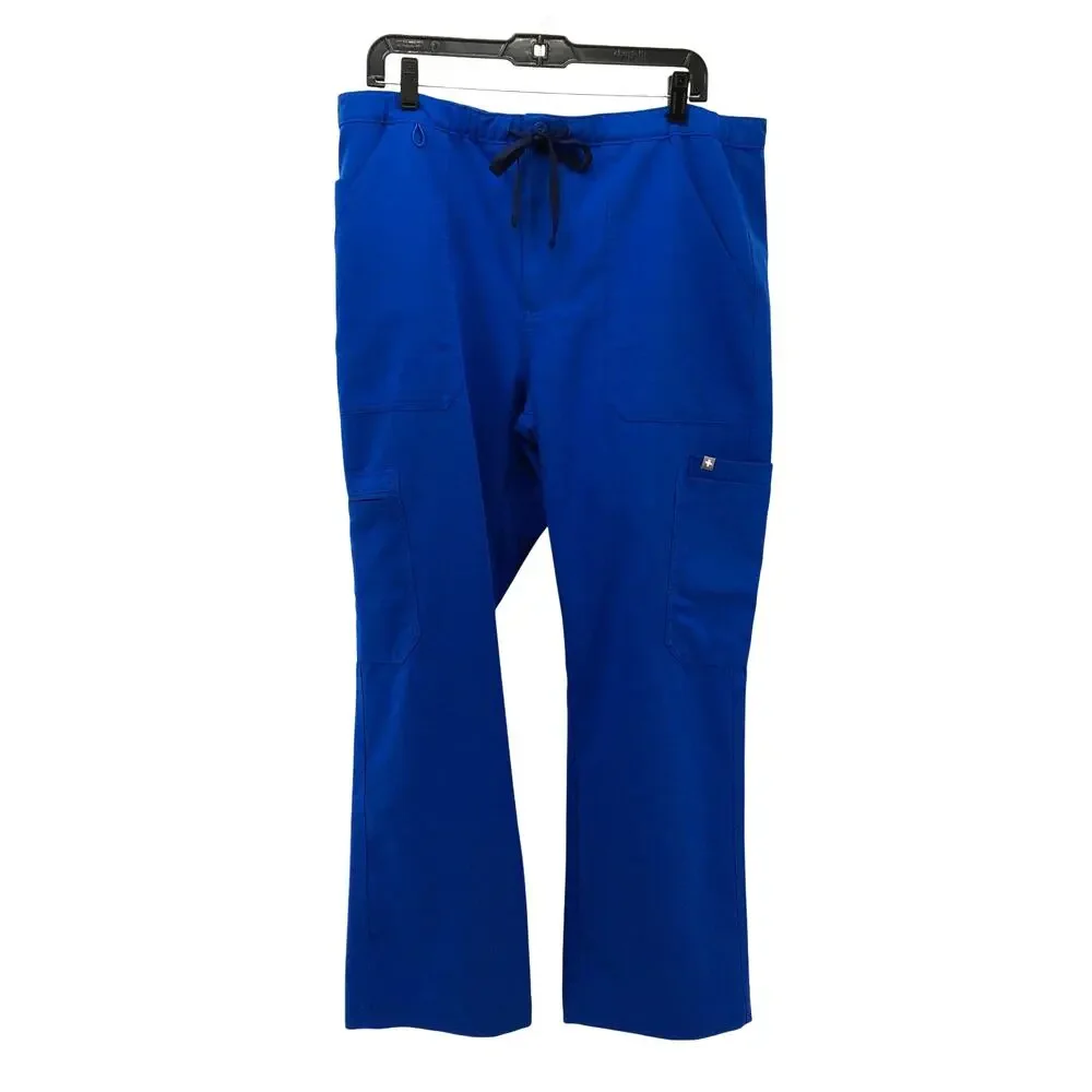 FIGS Mens Cairo Cargo Scrub Pants Royal Blue X Large Short XL/S Nursing Medical